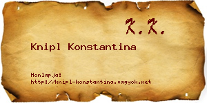 Knipl Konstantina névjegykártya